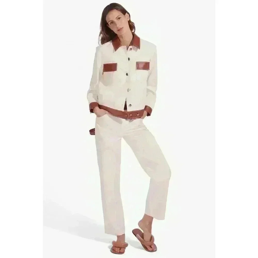 New STAUD Apollo Pants, Cream Size 6 New With Tags